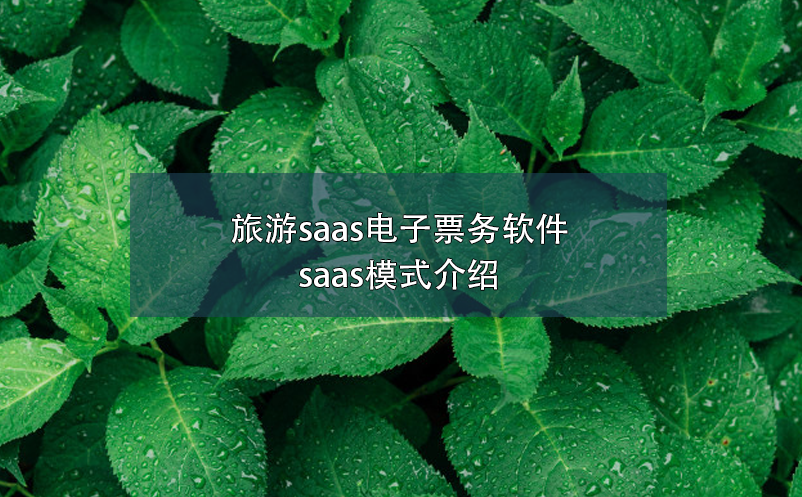 旅游saas電子票務(wù)軟件，saas模式介紹